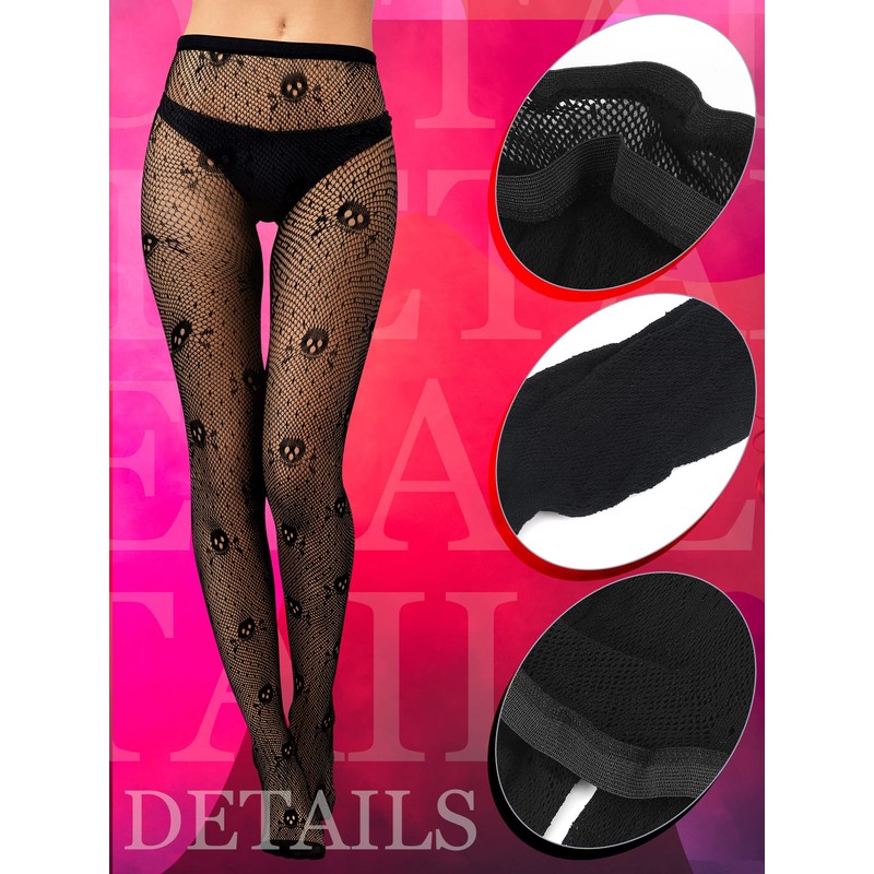 Women Fishnet Stocking Black Tight Skull Spider Web Legging Tight