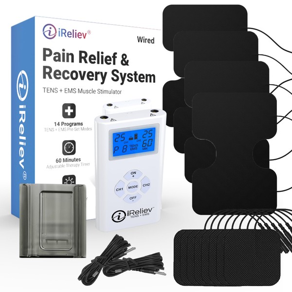 iReliev TENS + EMS Combination Unit Muscle Stimulator for Pain
