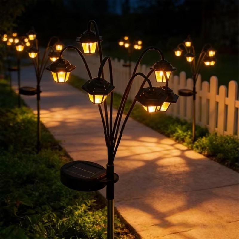 Solar Lights Outdoor - 2 Pieces Solar Pathway Lights Garden