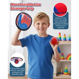 Toss and Catch Ball Game Set, Toddler Baseball Glove for Beach Pool Yard, Kids Sports & Outdoor Play Toys with Family, Fun Birthday Gift for Ages 3 4 5 6 7 8-12 Year Old Boys Girls