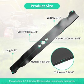 IDEASURE 2105200317A Mower Blades for 21" Deck, Compatible with Murray Daye Hyper Tough Black Max MNA152701 MNA152901 MNA152903 Lawn Mower, Replaces 84005221, 2105200317, 2 Pack