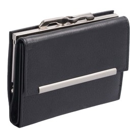 Avanco Women's Leather Snap Purse 12 x 9 x 2,5 cm Black