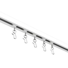 EverTrack Curtain Track - Ceiling Mounted Curtain Rail for Curtains, Drapes, and Room Dividers - USA Made - Mini (4 Feet), Pure White