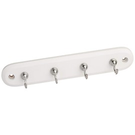 Spectrum Diversified Spectrum, Modern Entryway Organizer & Wall Décor Diversified Four Key Rack, Wood, 4-Hook, White/Chrome