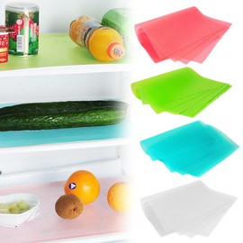FFXQCTFF 16Pcs Fridge Liners Washable Refrigerator Shelf Liners,EVA Trimmable Fridge Cover Liners Shelves Non-Slip Pads Table Drawer Placemats(Colorful)