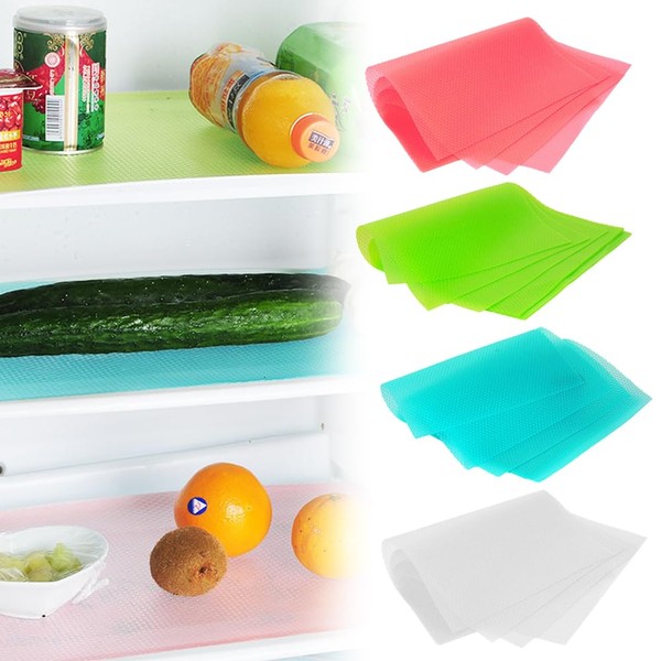 FFXQCTFF 16Pcs Fridge Liners Washable Refrigerator Shelf Liners,EVA Trimmable Fridge