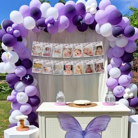 1st Birthday Decorations Girl Fairy First Birthday Decorations Butterfly Birthday Banner Butterfly Monthly Photo Banner for Our Little Butterfly is One Floral Party Decoration