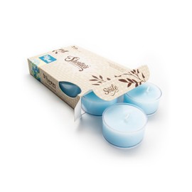 Blue Moon Premium Tealight Candles - Highly Scented with Essential Oils - 6 Blue Tea Lights - Beautiful Candlelight - Made in The USA - Fresh & Clean Collection