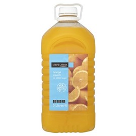 Chefs Larder Orange Squash No Added Sugar 1 x 5litre