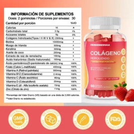 Colágeno Hidrolizado Puro Biotina Vitaminae C Zinc Gomitas                                                                                            