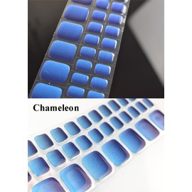 Semi Cured Gel Toenail Strips Gradient Blue 22 Pcs Gel Pedi Stickers, Wraps, UV Light Required, Salon Quality, Long Lasting