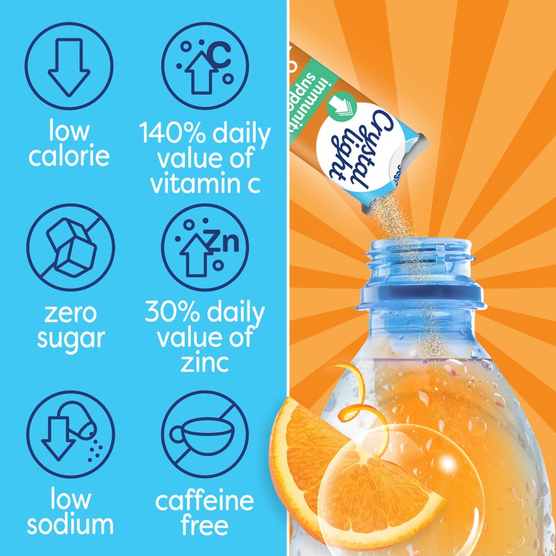 Crystal Light Immunity Support Orange Tangerine Drink Mix, 10 ct