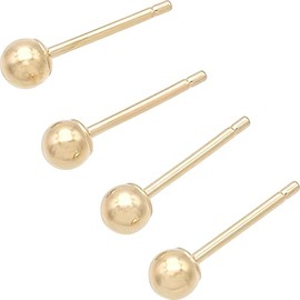 4 14K Yellow Gold 3mm Ball Stud Earrings
