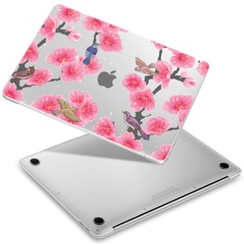 Yebiseven Case for MacBook Air 13 inch 2021 2020 2019 2018 Model A2337 M1/A2179/A1932, Laptop Hard Shell Case with Keyboard Cover & Screen Film & OTG Adapters & 2 Webcam Covers, Sakura