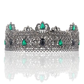 YADIRF Men's Crowns Metal Adult Men Birthday Prom Homecoming Party Crown King Crown For Festival Wedding Baby Shower (Black)