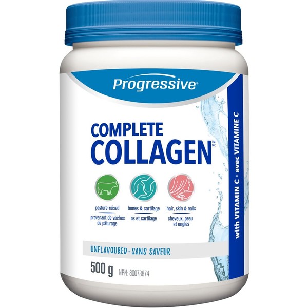 Progressive Complete Collagen (Grass Fed Bovine Collagen with Vitamin C & Tryptophan), Citrus Twist / 500g