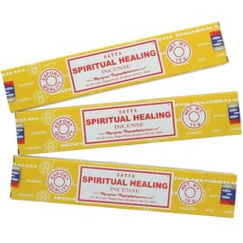 Satya Nag Champa Spiritual Healing 100% Natural incense Sticks | 3 Packs | Handmade Incense Sticks | Used for Stress Relief, Spiritual Decor, Smudging and Meditation