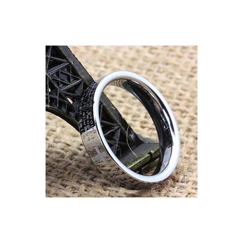 Fashion Month Womens 4mm Tungsten Carbide White Ring Engraved English