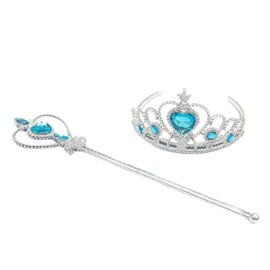 [APOSITV] Tiara Stick Children's Princess Set of 2 Princess Magic Stick Toy Kids Girls (Blue)