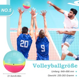 pwavum Training Volleyball, Sports Volleyball, Training Exercises Suitable for Teenagers Adults Indoor Outdoor Sports Volleyball or Gift (Gradient Pink and Green)