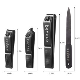 Nail Clippers Set,Christmas Gifts Stocking Stuffers Toe Nail/Toenail Clippers and Fingernail Clippers for Men/Women/Kids,4 pic Nail Cutter Set Include Nail File Gifts for Women and Men Mom. | bedace