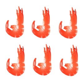 LONG XIN SERIES 6 Pcs Artificial Cooked Shrimp Simulated Red Shrimp Fake Food Model Fake Seafood Decor for Kitchen Cabinet Sushi Photography Props Restaurant Display