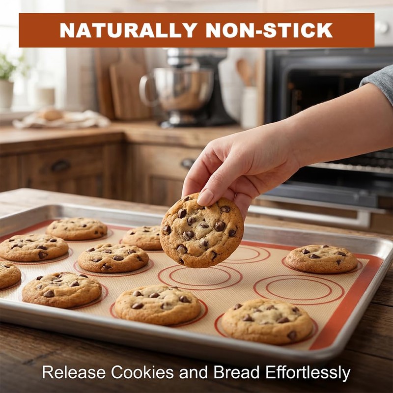 Non-Stick Silicone Baking Mat Set, Extra Thick Silicone Mats for