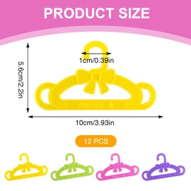 Thoquene Pack of 12 Clothes Hangers, Colourful Dolls Hangers