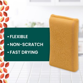 Scotch-Brite Harvest Dobie Scrubbing Pads, Non-Scratch Kitchen Sponge for Cleaning Dishes, Appliances, and Bathrooms, Pumpkin Orange Dish Sponge That Dries Fast, 2-Pack