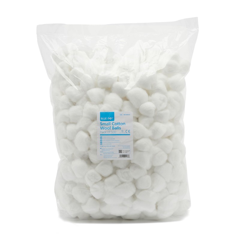 Blue Dot Absorbent Non-Woven Balls 500-Piece, Small
