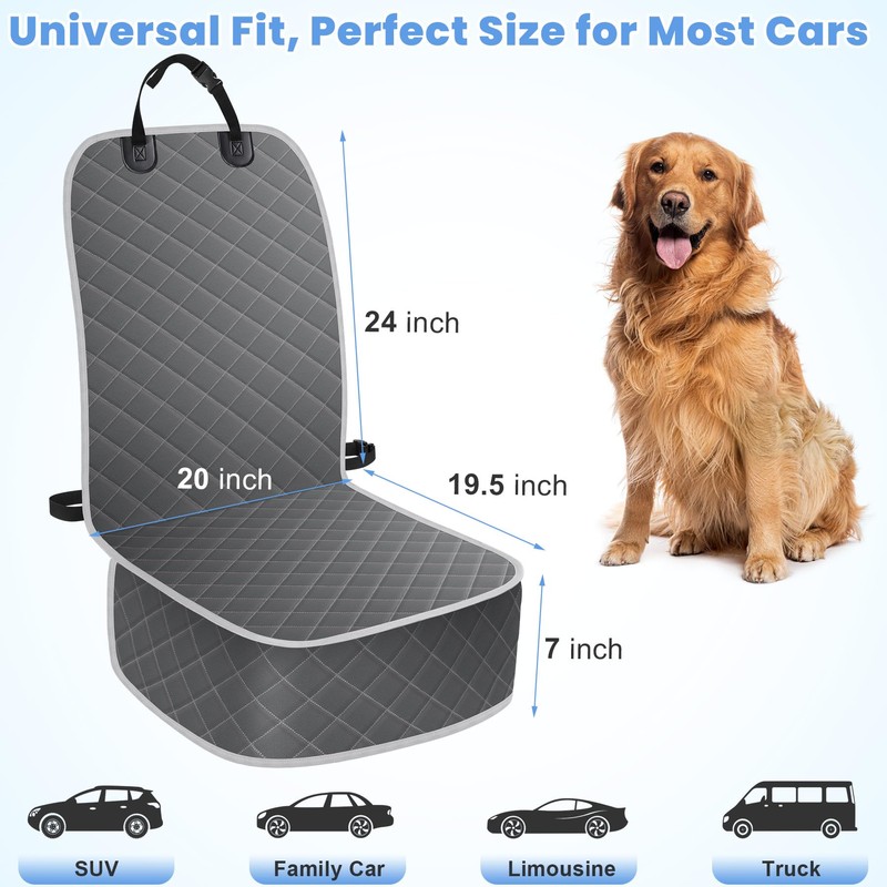 ELONGRIVER Dog Car Seat Covers, Waterproof Front Seat Cover