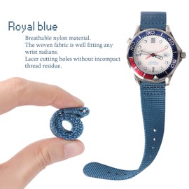 18mm 20mm 22mm 24mm 26mm Quick Release Watch Band,Nylon Watch Strap for Men Women Optional Color,Royal blue-18mm