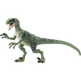 Mattel Jurassic World Hammond Collection Dinosaur Toy, Velociraptor Delta Action Figure with Glass Eyes, Wired Tail & 14 Articulations, Movie Collectible with Premium Design