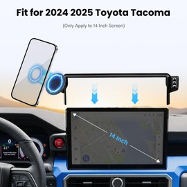 TUYICN Magnetic Car Phone Holder Compatible with Toyota Grand Highlander 2024-2025 Accessories 12.3 Inch Screen Fixed Clip,360°Rotation Magnet Cell Phone Mount Compatible with MagSafe