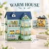 DIY Miniature House Kit with Furniture and LED Light, Wooden