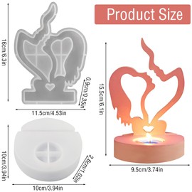 DIYBravo Kissing Couple Candle Holder Silicone Mold Lover Tea Light Candle Romantic Home Ornament Holder Epoxy Resin Casting Mold for Valentine Wedding Anniversary (Kissing Couple)