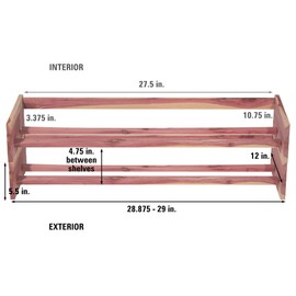 CedarFresh Stackable Cedar Shoe Rack, 29"l x 12"d x 5.5"h