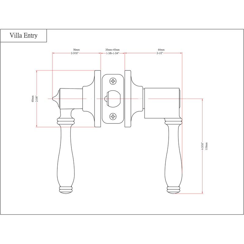 Designers Impressions Villa Design Satin Nickel Entry Door Lever (Front
