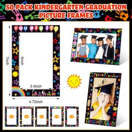 AmazingSpark 50 Pack Kindergarten Graduation Picture Frames 2025 4 x 6 My First Preschool Graduation Picture Frame Gifts Cardboard Photo Display for Kids Boys Girls Students Son(Kindergarten)