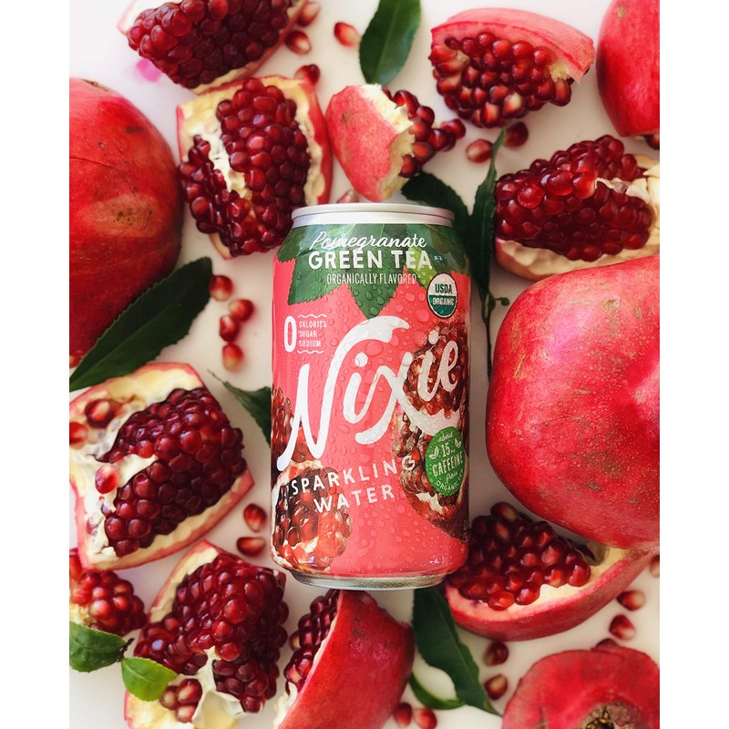 Nixie Sparkling Water, Pomegranate Green Tea | 12 fl oz