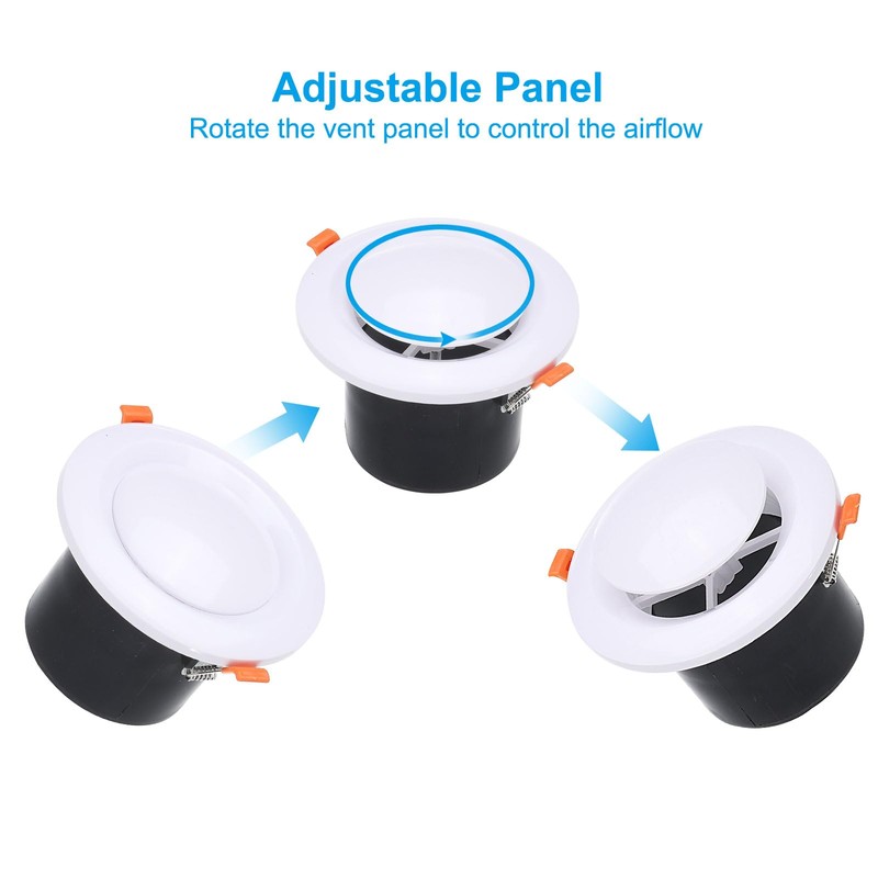 PATIKIL 4 Inch Round Air Vent Spring Loaded, ABS Adjustable