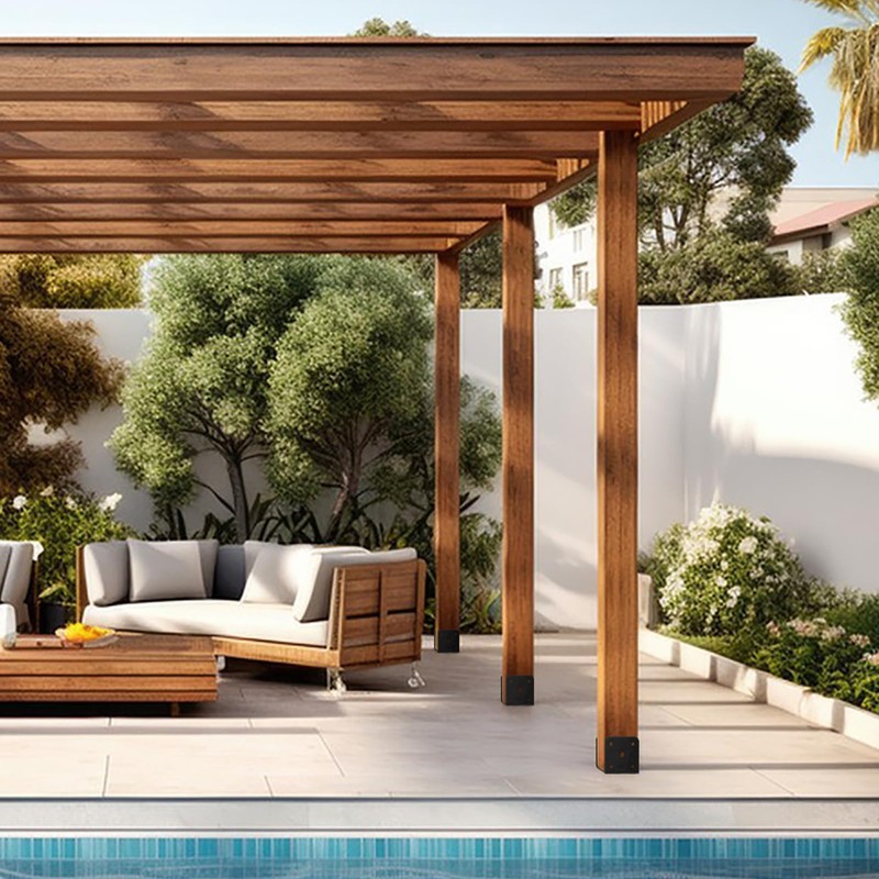 Wpbhk 4Pcs Concrete Post Anchor U Shape Fence Post Holder