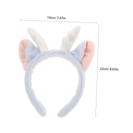 SAFIGLE 2pcs Plush Deer Ear Headband Women Soft Fuzzy Makeup Removal Headband with High Crown Design for Comfortable Facial Cleansing and Spa Use