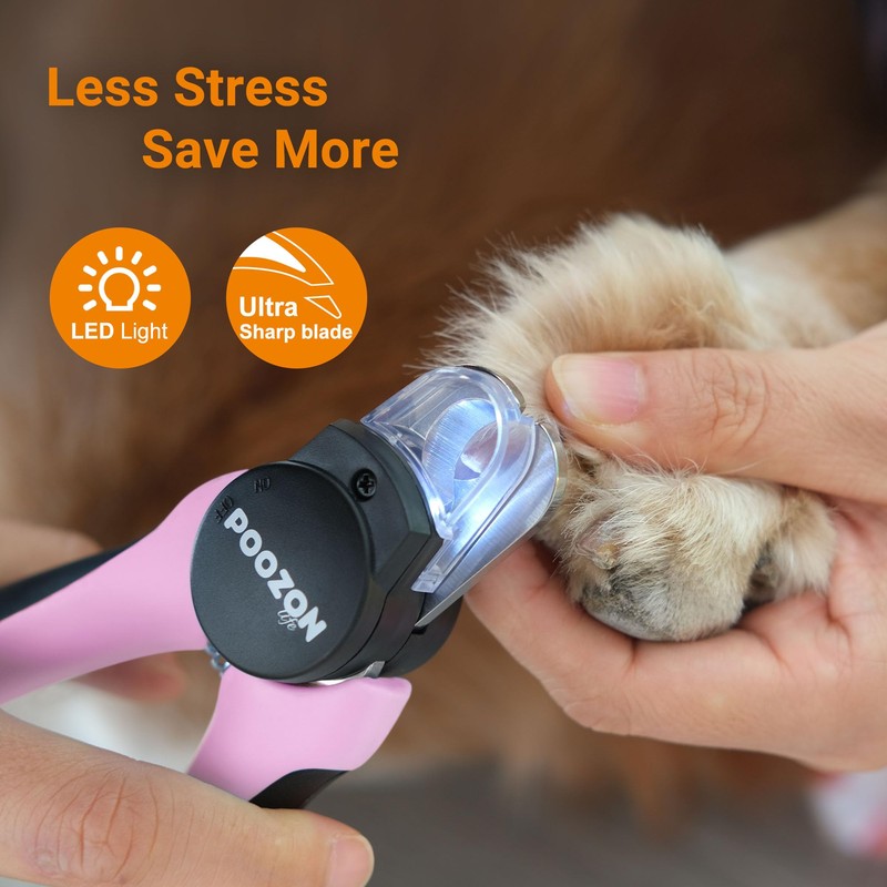 Poozonlife Dog Nail Clipper with Light, Illuminates Nail Clipper Kit