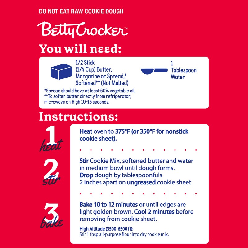 Betty Crocker Sugar Cookie Mix, Makes twelve (12) 2-inch Cookies,