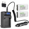 Kastar 2-Pack CR-V3 Battery and LCD AC Charger Compatible with