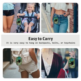 Mcapirivo Floral Black Cat Hand Sanitizer Spray Case, Cute Hand Sanitizer Holder Zippered Pouch, Fashion Accessory with Snap Hook for Glow Mist and Power Mist 1FL OZ