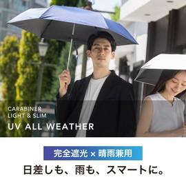 Parasol, UV Protection, 100% Light Blocking, Ultra Lightweight, Foldable, Lightweight and Compact Parasol with Carabiner, For Both Rain and Shine, Completely Light Blocking, Strong Durable Fiberglass