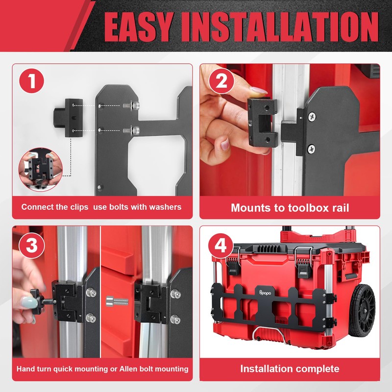 BPOPO Packout Mounting Plate Compatible with Milwaukee Packout Toolbox, Organizer