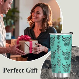 4LIEUBASMI 20oz Cowgirl Laser-Engraved Tumbler, Highland Cow Gifts for Women – Cow Gifts for Cowgirls, Female Farmers, Farm Lovers – Cute Farming Birthday Gift Idea